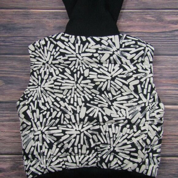 Diane Von Furstenberg DVF Womens Size Small Black White Down Turtleneck Vest - Picture 8 of 8